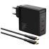 Mcdodo CH-2913 140W GaN5 Pro Fast Charger with two USB-C ports and one USB-A port + 1.2 m 240W USB-C to USB-C Cable, Compatible with MacBooks, iPhones, Samsung Galaxy, Huawei, Xiaomi, Dell, Lenovo, and more – Black